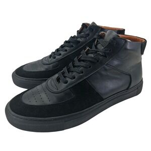 Beckett Simonon Shoes Mens Size 9.5 Black Leather Suede High Top Casual Sneakers